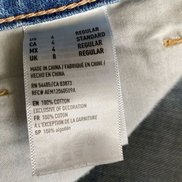 American Eagle Tomgirl Jeans Button Fly Distressed Womens Size 4 - Picture 10 of 10